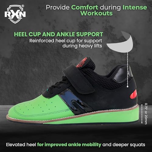RXN Lifter Weightlifting Shoes for Mens (Green, 11) - Image 5