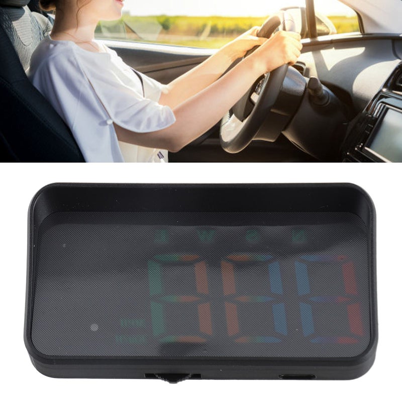 نظام معرض GPS لقياس سرعة السيارة على الزجاج الأمامي (HUD) مع شاشة عالية الدقة، تنبيه تجاوز السرعة، يعرض السرعة كيلومتراً في الساعة/ميلاً في الساعة، ومُصمم للربط والتشغيل على الفور - Image 2