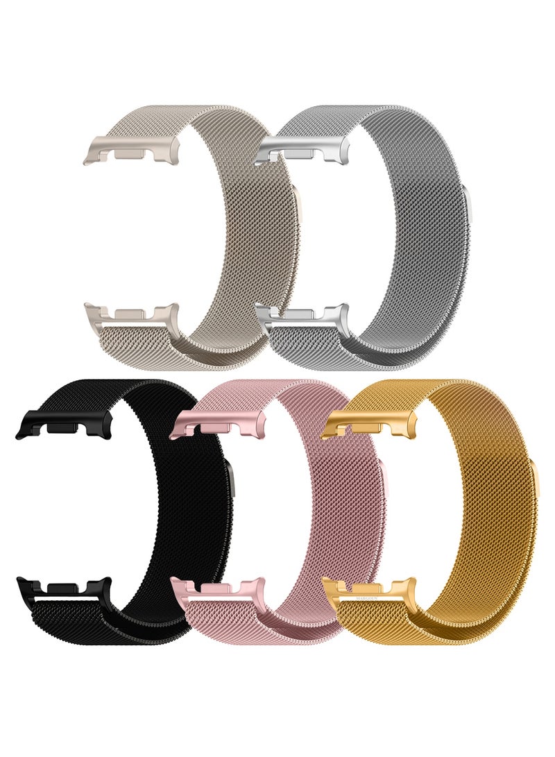 5Packs Milanese Metal Band for Samsung Galaxy Watch 8 Band 40mm 44mm/8 Classic 46mm, Mesh Magnetic Stainless Steel Loop Strap - Image 1