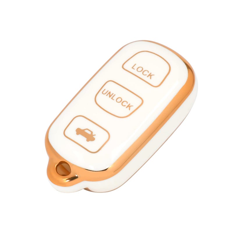 OFFCURVE Key Fob Cover for Toyota Soft TPU Car Key Case Protector for 20022006 Toyota Camry 20022003 Toyota Solara Keyless Entry Remote White