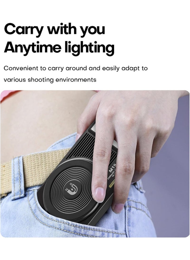 ELTRAZONE M19 Magnetic Double-Sided LED Video Light – Dimmable 2500K-9000K Fill Light with Clip & Cold Shoe Adapter for Phone, Tablet, DSLR – 2000mAh Portable Selfie Light (M19)  - Image 5