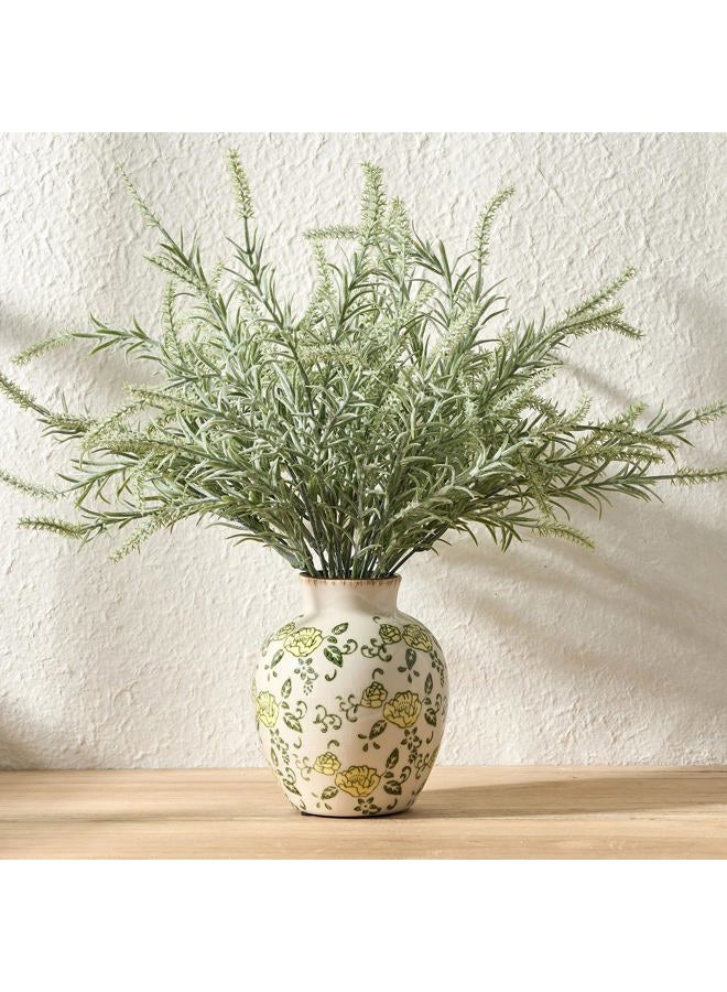 SIDUCAL Ceramic Vintage Vase, 5.83 Inch Yellow Rose Chinoiserie Floral Vase, Rustic Farmhouse Vases for Bouquet, Home Decor, Living Room, Bookshelf, Garden, Tuscan Decor - Image 1