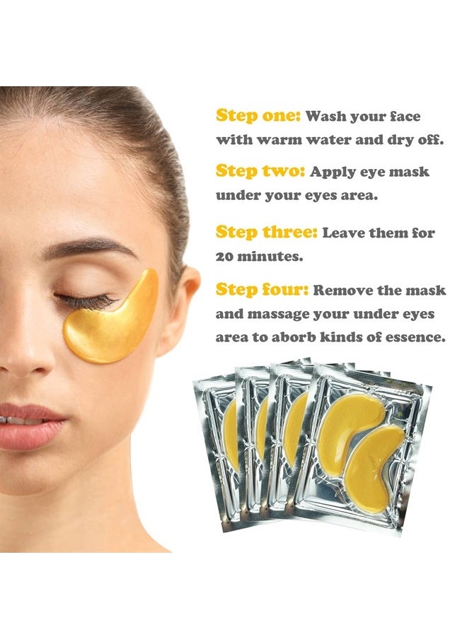 Adofect - 31 Pairs Under Eye Patches -Reduce Eye Bags -24K Gold Eye Mask Collagen Under Eye Gel Pads for Puffiness and Dark Circle, Wrinkle, Revitalize and Refresh Your Skin - Image 1