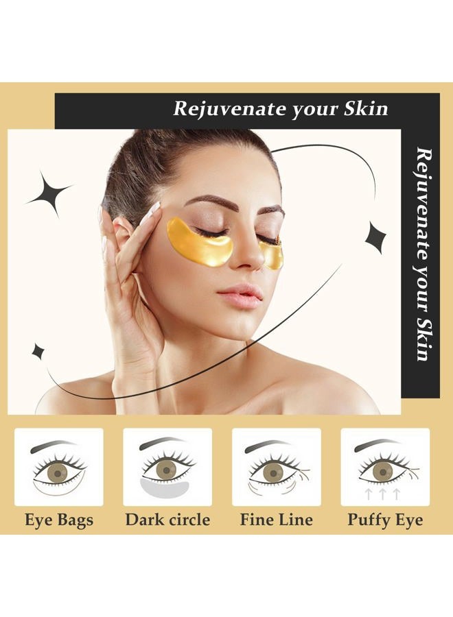 Adofect 30 Pairs Under Eye Patches -Reduce Eye Bags -24K Gold Eye Mask Collagen Under Eye Gel Pads for Puffiness and Dark Circle, Wrinkle, Revitalize and Refresh Your Skin - Image 2