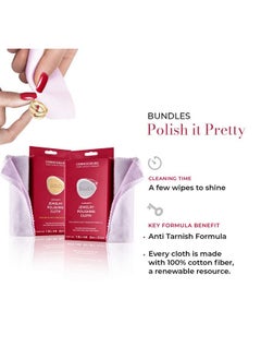 CONNOISSEURS CONNOISSEURS Polishing Cloth Kit Jewelry Cleaner, Violet, 2 Count  - Image 3