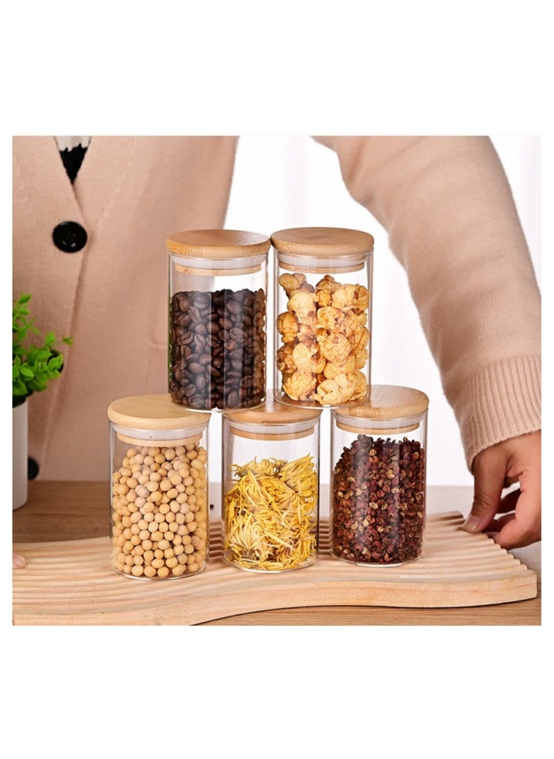 Generic - 12Pack 10.15oz(300ML)Glass Jars  Bamboo Airtight Lids and Labels, Food Cereal Storage Large Spice Containers for Home Kitchen Tea Coffee  Spice Sugar - Image 1