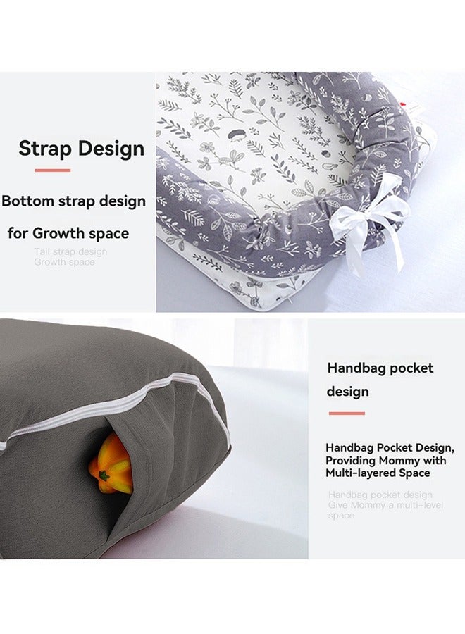 Portable Foldable Cotton Baby Bed with Pillow Foldable Crib Bed Baby Lounger Travel Infant Newborn Baby Nest Portable Baby Bedding - Image 5