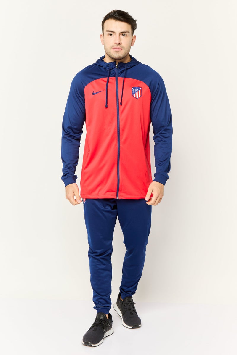 Nike بدلة رياضية للرجال مكونة من قطعتين بأكمام طويلة لكرة القدم، أحمر/كحلي - Image 1