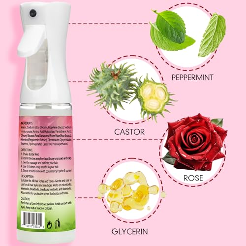 Goiple Rose Water for Hair Loc Spray Moisturizing Refreshing for Locs - Rose Water Hair Scalp Moisturizer - Hydrating Dreadlock Moisturizer to Nourish the Scalp Rosewater & Peppermint Spray Prevents Dry - Image 2