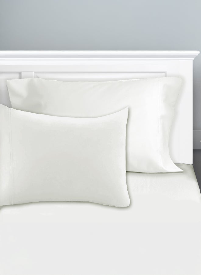 ايست من نون 2-Piece Pillowcase set | Soft 400 TC Sateen Cotton Material |  White Color | 2 Pillowcases 50 cm x 100 cmBundle - Image 5