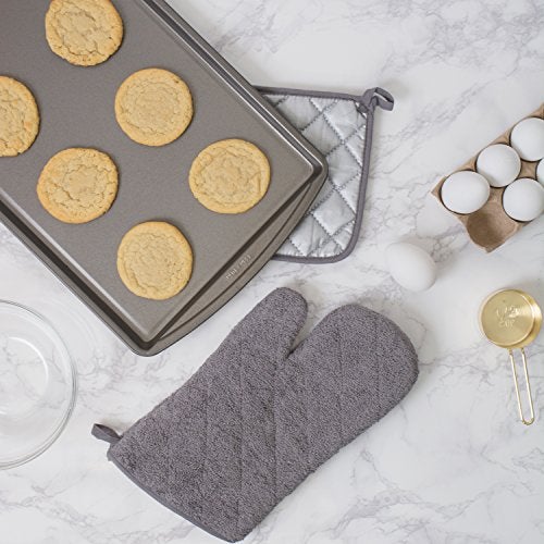 DII Basic Terry Collection Quilted 100% Cotton, Potholder, Gray, 3 Piece - Image 4