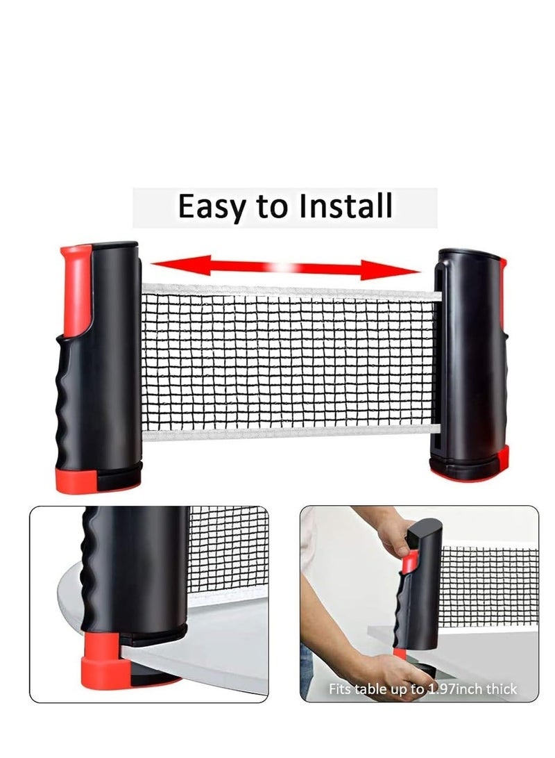Bukela Table Tennis Paddle Set, with Retractable Ping Pong Net, 4 Professional Table Tennis Rackets, 2 Balls, Storage Case, Ideal Indoor and Outdoor Table Tennis Rackets Set Family Fun, Gift - Image 4