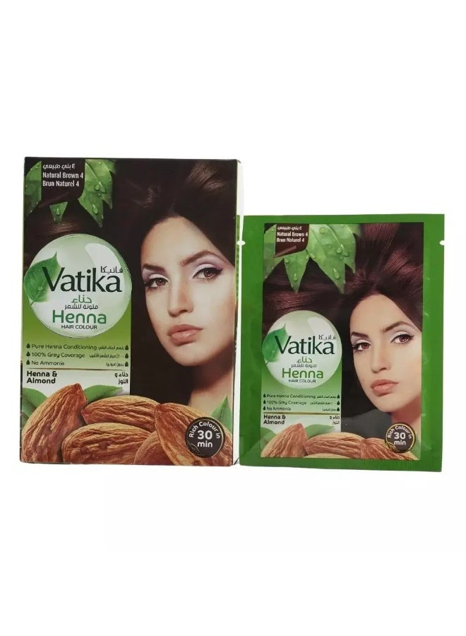 Vatika Henna Hair Color, Natural Brown 4 for Women - Image 1