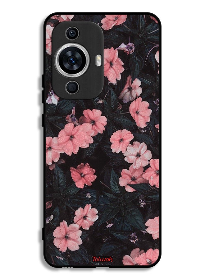 Tolwak غطاء واقي لهاتف هواوي نوفا 11 مزين بزهور صغيرة من الخوخ - Image 1