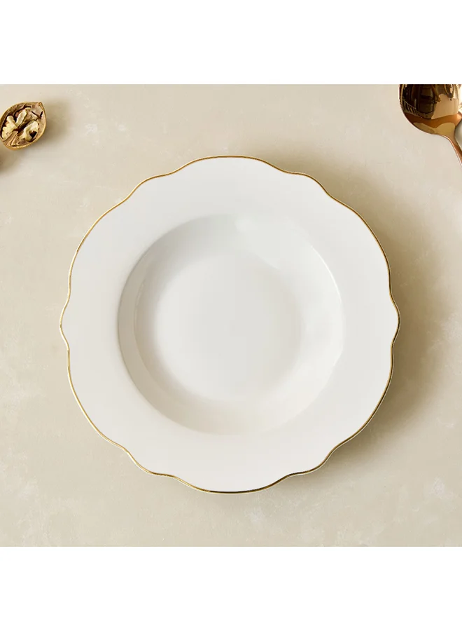 Home Box Ivory Soup Plate 22 x 3.2 x 22 cm