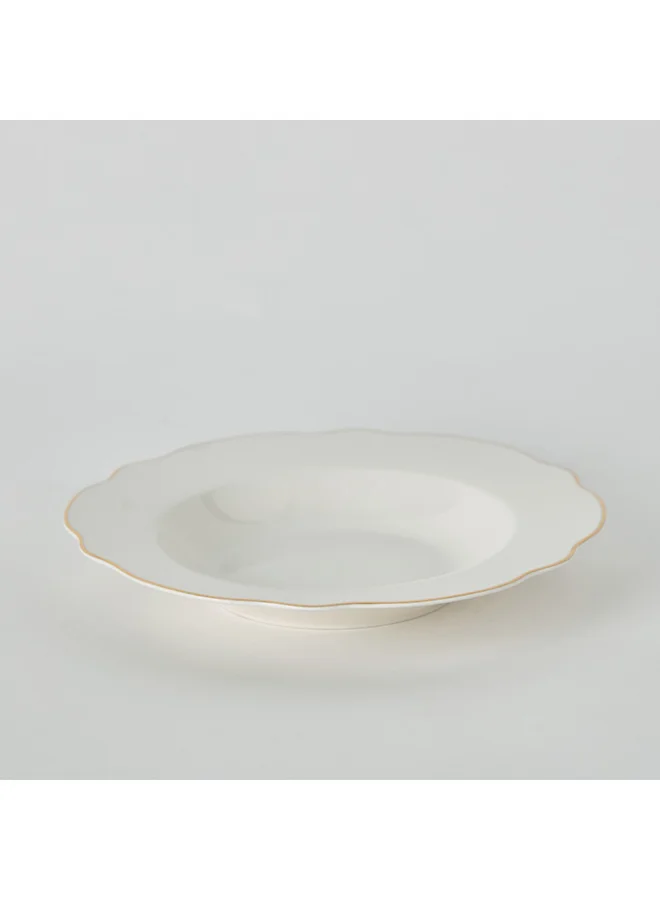 Home Box Ivory Soup Plate 22 x 3.2 x 22 cm