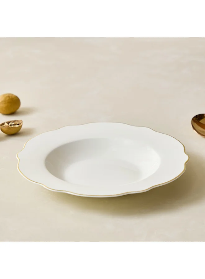 Home Box Ivory Soup Plate 22 x 3.2 x 22 cm