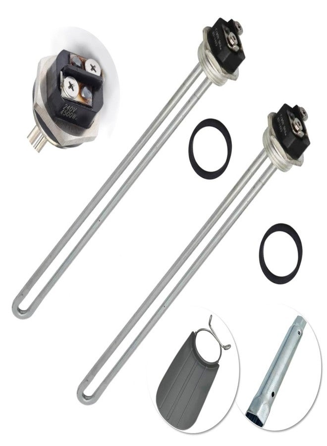 DROMIX Water Heater Elements, 2 PCs Pack 4500W/240V, the Pack Including Element Wrench and Element Quick Change Tool, Fits Most Models of Dual Element Eletrical Water Heaters - Image 1