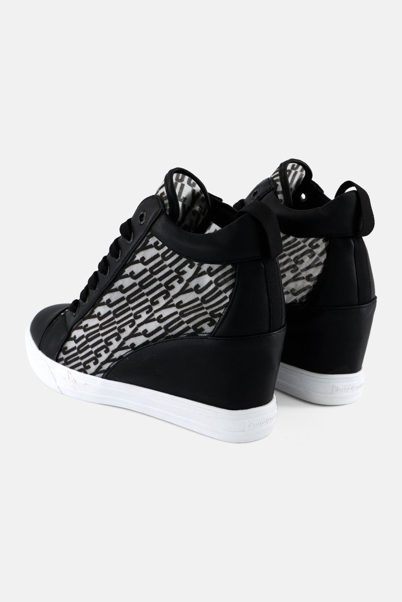 Juicy Couture Women Brand Logo Charm Lace Up Casual Shoes, Black - Image 2