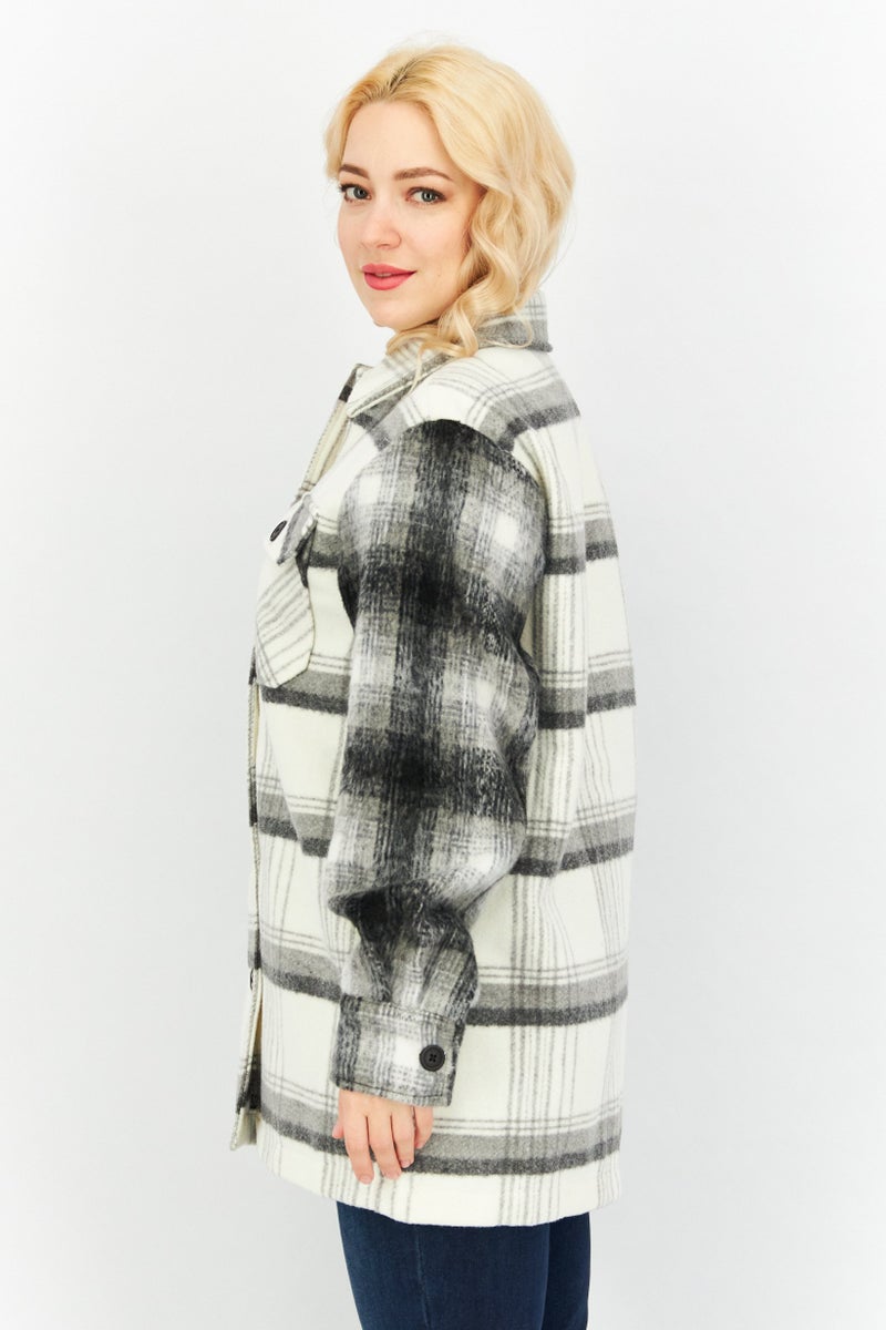 STEVE MADDEN BB Dakota by Steve Madden Women Plaid Long Sleeves Shacket, Multicolor - Image 3