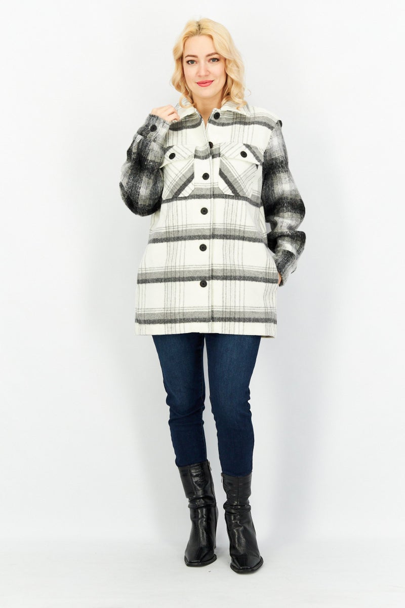 STEVE MADDEN BB Dakota by Steve Madden Women Plaid Long Sleeves Shacket, Multicolor - Image 4