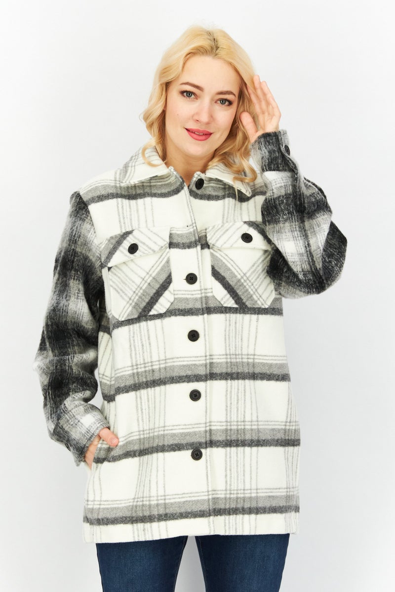 STEVE MADDEN BB Dakota by Steve Madden Women Plaid Long Sleeves Shacket, Multicolor - Image 1