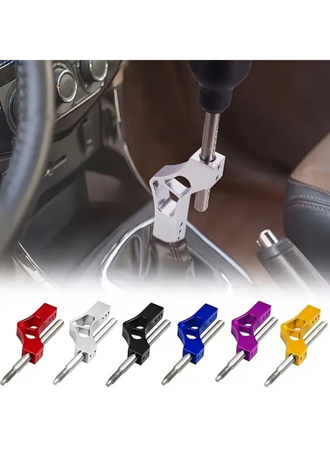 Silvery Adjustable Extender Shifter Lever Head For Most Manual Vehicles Gear Shift Knob - Image 1