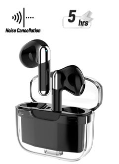 KASTWAVE Language Translator Earbuds, Multifunctional Bluetooth Translator Earphone Support 144 Languages, Instant Voice Translation Device, with APP, Transparent Case, Black  - Image 1