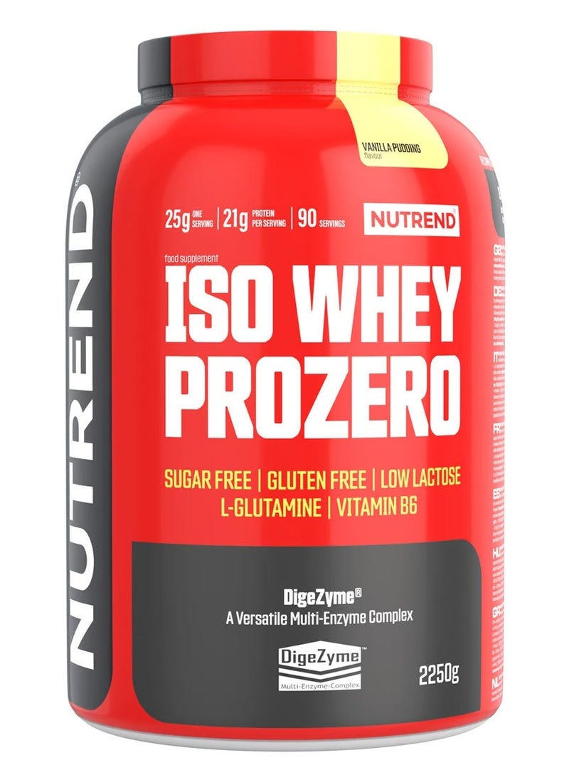NUTREND ISO Whey Pro Zero - Premium Whey Protein Isolate, Vanilla Pudding Flavor, 2250g 