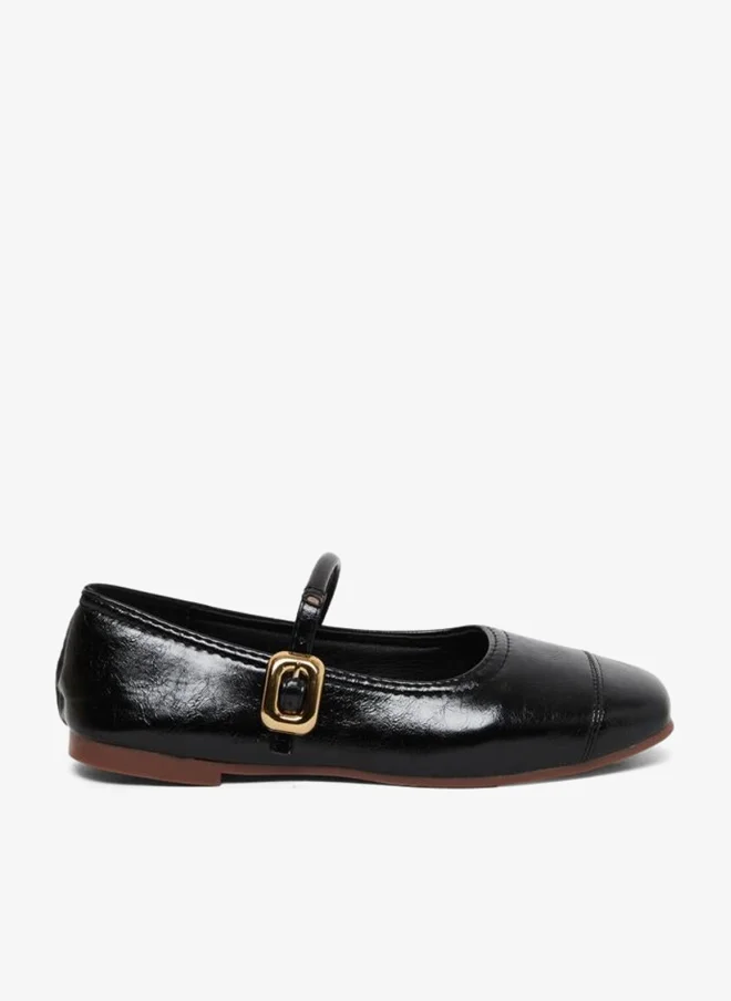 Take Two Black Buckle Strap Mary Jane Shoes