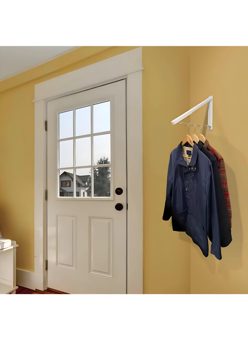 ماركة غير محددة علاقة ملابس قابلة للطي - رف تجفيف الملابس بسعة تحمل حمولة 20 رطلاً، تصميم متموج لتدفق الهواء الأمثل، علاقة قابلة للطي مثبتة على الحائط موفرة للمساحة مثالية لغرفة الغسيل مع تركيب بسيط  - Image 2