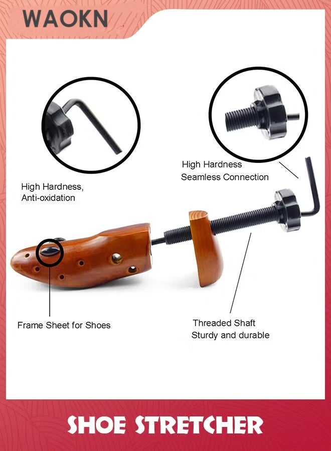 دبليو أيه أو كي أن موسع أحذية للأقدام العريضة - موسع أحذية وحذاء قابل للتعديل (زوج واحد) - موسع عرض وطول احترافي للرجال/النساء ذوي الأقدام السميكة - حل مريح للأحذية للأحذية الضيقة والأحذية الطويلة والأحذية الرياضية والأحذية الجلدية - بني صنوبري مقاس صغير أوروبي (34-38) عرض (4-7.5) متوسط (4-6.5) - Image 3