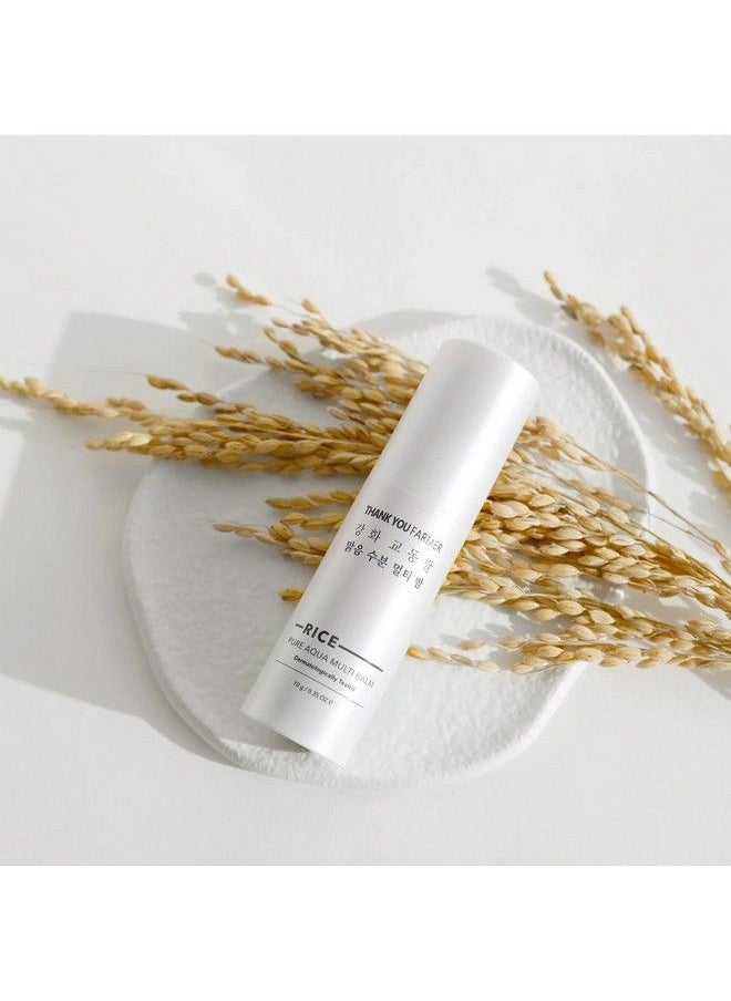 THANKYOU FARMER Rice Pure Aqua Multi Balm 0.35 Oz (10G) Korean Rice Extract Korean Multi Balm Stick For Face Wrinkle Bounce Balm Soothing Balm Fresh Skin Aqua Care Fragrance Free  - Image 3