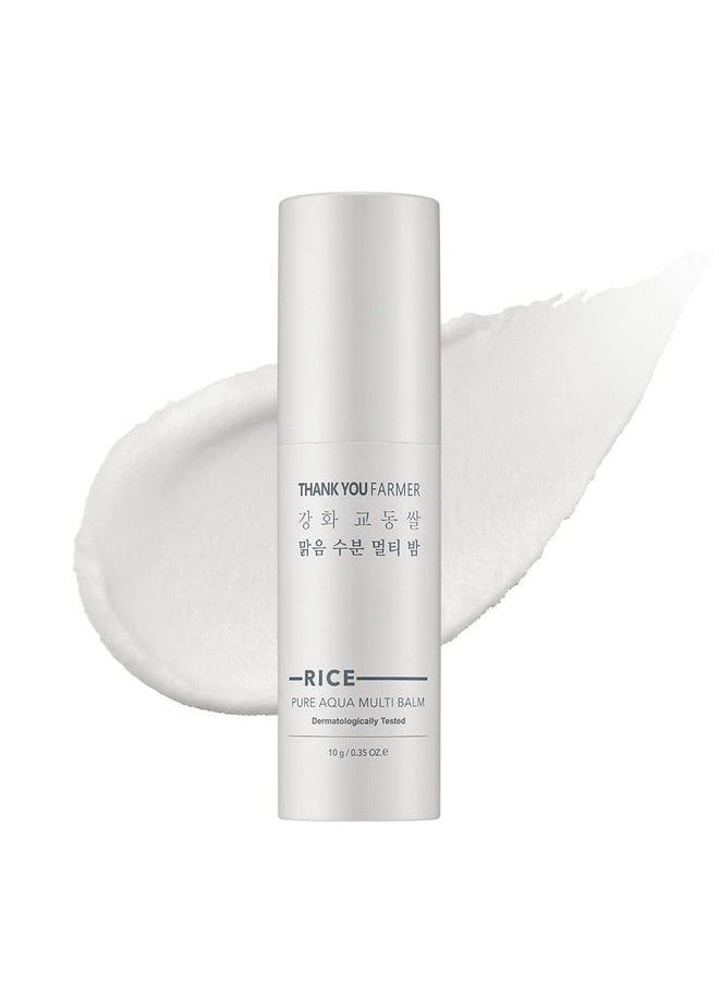 THANKYOU FARMER Rice Pure Aqua Multi Balm 0.35 Oz (10G) Korean Rice Extract Korean Multi Balm Stick For Face Wrinkle Bounce Balm Soothing Balm Fresh Skin Aqua Care Fragrance Free  - Image 2