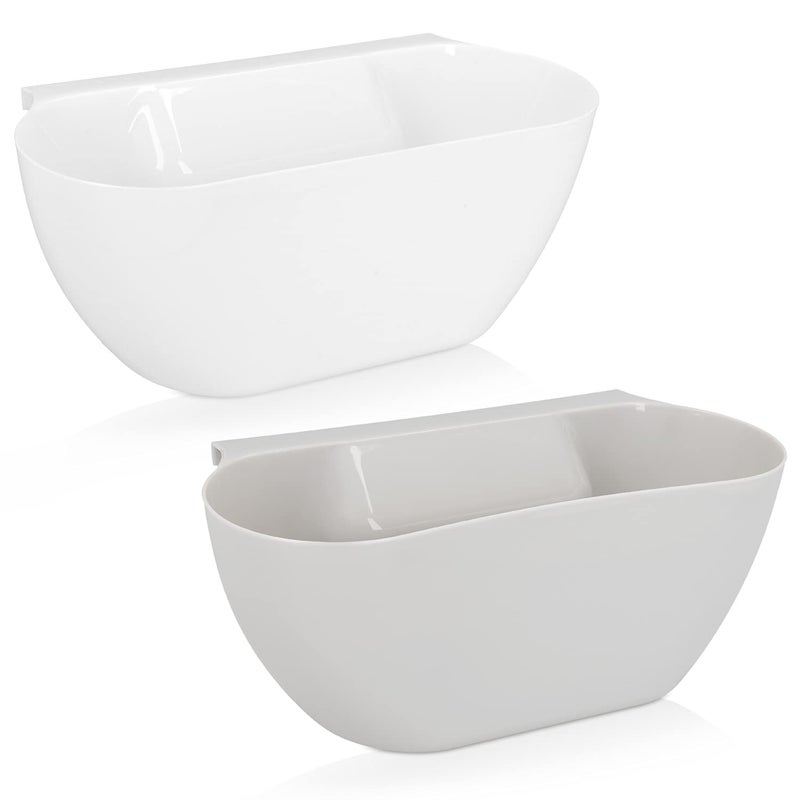 Navaris Navaris Hanging Kitchen Waste Bins Set of 2 - Garbage for Food Scraps and Compost - Small Hanging Trash Can Kitchen Counter or RV, Small Kitchen Trash Can, Dustbin for Kitchen, Bin  - Image 1