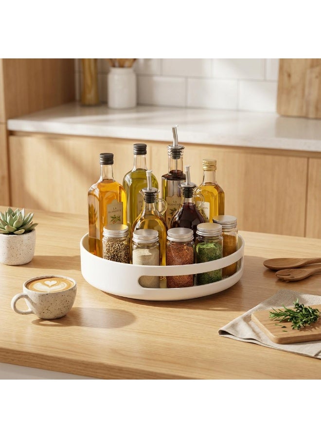 كينجمازي منظم رف التوابل ذو الطبقة الواحدة، منظم التوابل القابل لتعديل الارتفاع Lazy Susan، حامل رف قابل للدوران 360 درجة للمطبخ، الخزانة، تخزين المؤن، سطح العمل، تخزين المؤن، الحمام