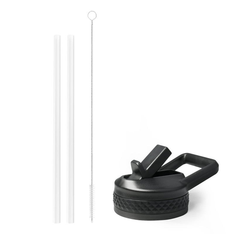 Trebo Water Bottle Lid with Replacement Straws for 32oz 40oz 64oz 87oz 128oz Wide MouthFlaskSportInsulatedWater Bottles Convenient Straw Brush BPAfree  Nontoxic