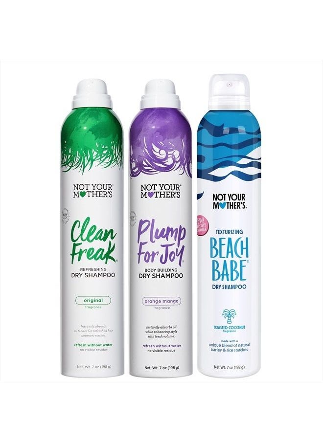 Not Your Mother's Dry Shampoo Assortment (3-Pack) - 7 oz - Clean Freak Dry Shampoo, Plump for Joy Dry Shampoo, Beach Babe Dry Shampoo - Instantly Absorbs Oil in Hair  - Image 1