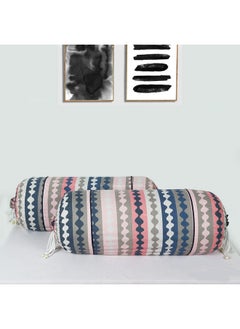 Kuber Industries Kuber Industries Zig zag Print Bolster Cover with Drawstring|Round Bedside Long Pillow Cover|Dewan Pillow Cover Set 16 x 32 |Bolster Cover Set of 4 (Multi)  - Image 3