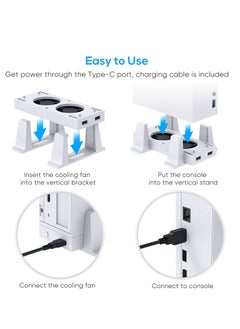 KASTWAVE Cooling Fan Mount For Xbox Series S Consoles, Dual High-Speed Cooling Fans and Dock Attachment, Two Mounting Options For Fans, Three Adjustable Speeds and Two Additional USB Ports  - Image 2