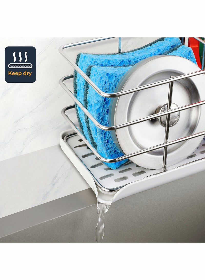 KASTWAVE Kitchen Sponge Holder, Kitchen Sink Organiser with Tray - Image 2