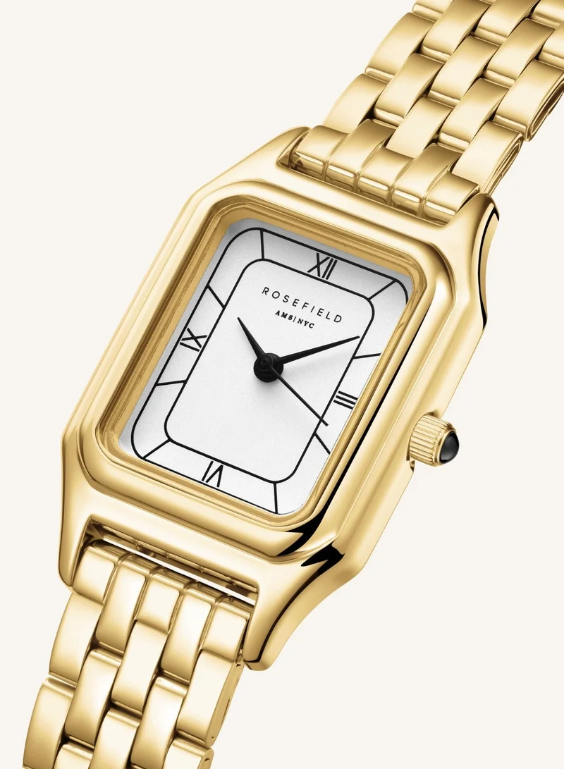 RoseField Rosefield Ivy White Black Roman numbers Steel Strap Gold - OCWGSG-OC01