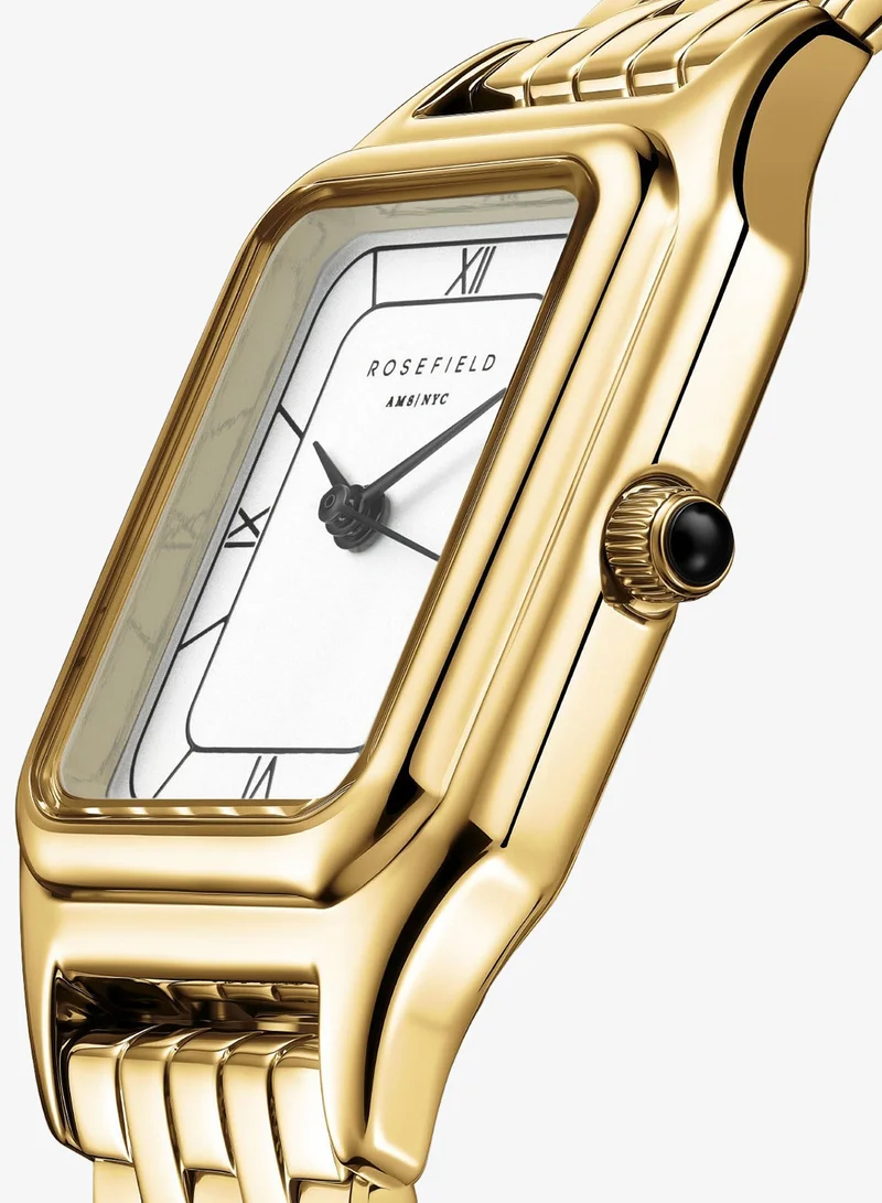 Rosefield  Rosefield Ivy White Black Roman numbers Steel Strap Gold - OCWGSG-OC01 for Women | Best Price UAE