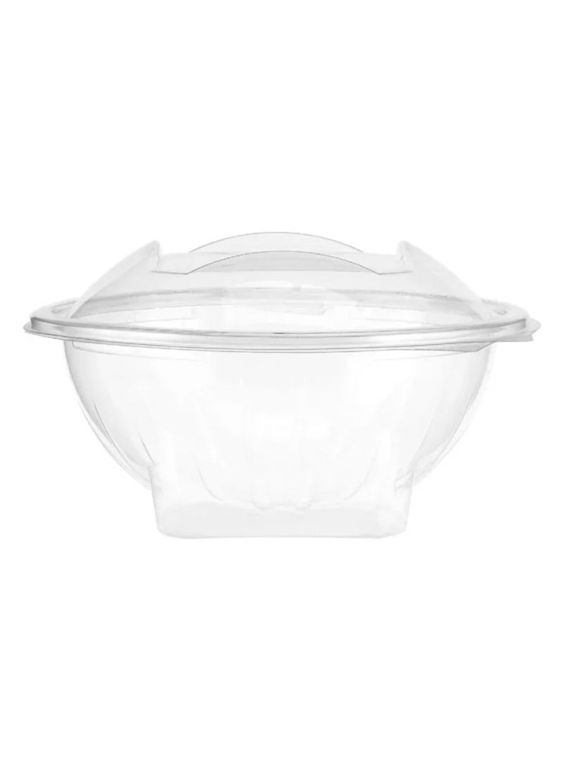 Ideal Pack Clear Hinged Flower Bowls – 16 oz | 10 Pieces | Disposable Plastic Takeout Containers with Lid | Elegant, Leakproof Packaging for Catering, Events, and Food Storage - Image 1