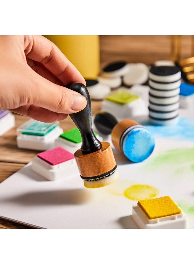 ايباك 52 قطعة من أدوات مزج الحبر الصغيرة مع وسادات إسفنجية بديلة، وسادات حبر، وأدوات مزج التفاصيل و24 لونًا من طوابع وسادة الحبر اليدوية لتطبيقات القصاصات الخشبية والنسيجية - Image 5