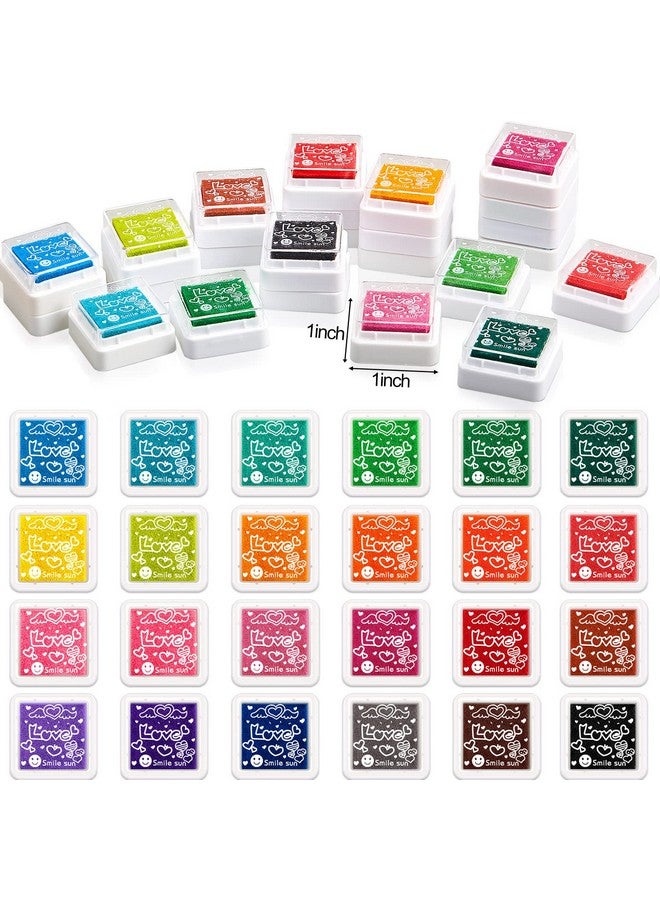 ايباك 52 قطعة من أدوات مزج الحبر الصغيرة مع وسادات إسفنجية بديلة، وسادات حبر، وأدوات مزج التفاصيل و24 لونًا من طوابع وسادة الحبر اليدوية لتطبيقات القصاصات الخشبية والنسيجية - Image 3