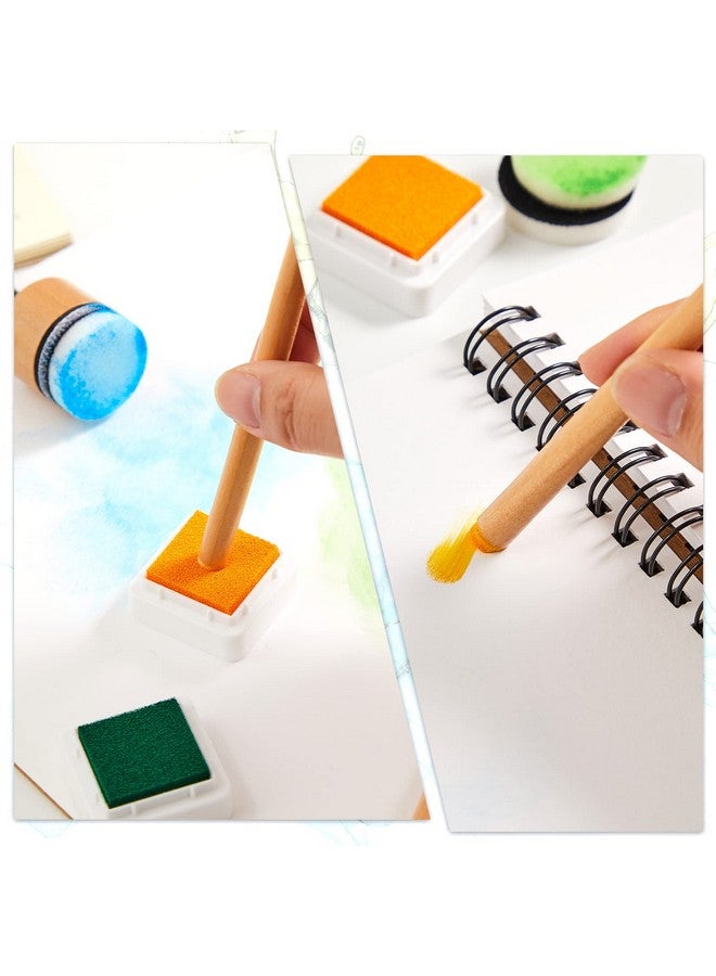 ايباك 52 قطعة من أدوات مزج الحبر الصغيرة مع وسادات إسفنجية بديلة، وسادات حبر، وأدوات مزج التفاصيل و24 لونًا من طوابع وسادة الحبر اليدوية لتطبيقات القصاصات الخشبية والنسيجية - Image 4
