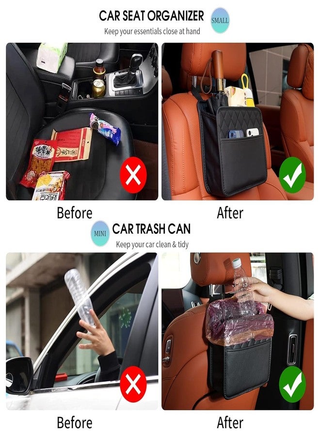 Swejos Car Back Seat Organizers and Storage, Seat Organizer for Backseat, Premium PU Leather Front & Backseat Car Organizer Universal Waterproof Hanging Car Seat Organizer for Kids & Adults - Image 2