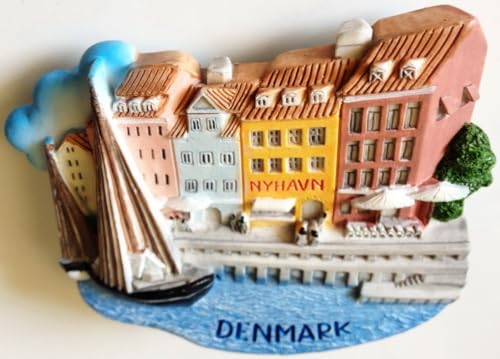 WitnyStore Tiny Nyhavn Harbor in Copenhagen Denmark Northern Europe Tourist Attractions Resin Refrigerator Magnet Traveler Souvenir Gift Memento 3D Fridge Magnets - Image 4