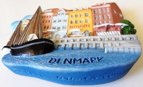 WitnyStore Tiny Nyhavn Harbor in Copenhagen Denmark Northern Europe Tourist Attractions Resin Refrigerator Magnet Traveler Souvenir Gift Memento 3D Fridge Magnets - Image 3